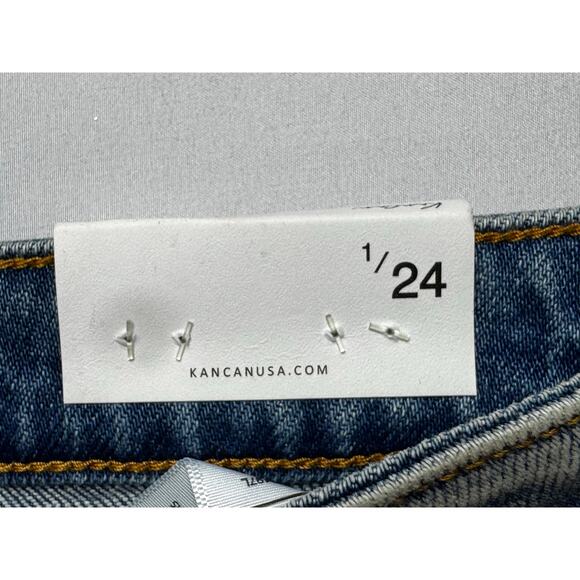 NWT KanCan Women's Light Wash Distressed Tapered Leg Blue Jeans - Size 1 (24x28) - Picture 8 of 10